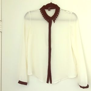 Black Lace collar blouse